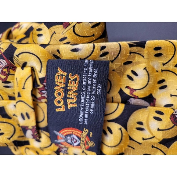 Tazmanian Devil Necktie Looney Toons Smiley Faces 4x58" - Picture 7 of 8